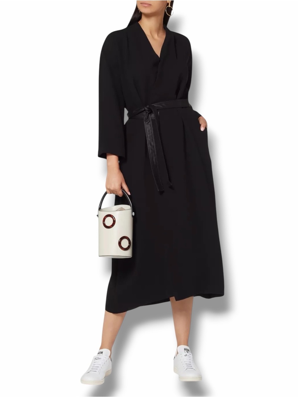 VINCE Belted Midi Wrap Dress